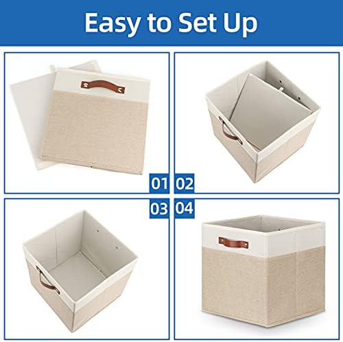 Temary Cube Storage Bins 13 Inch Fabric Storage Cubes Storage Baskets - Image 7