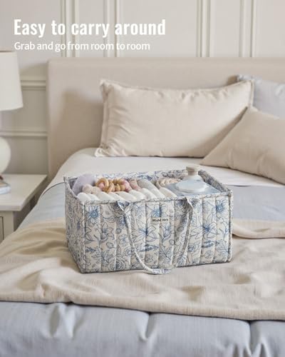 Blissful Diary Floral Diaper Caddy Organizer, Storage Basket - Image 4