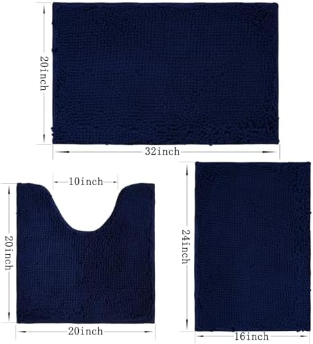 Bathroom Rugs Sets 3 Piece Non Slip, Bath Rugs - Image 3