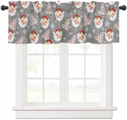 Grey Christmas Valance Curtains by VandarllinHomeKitchenDecor