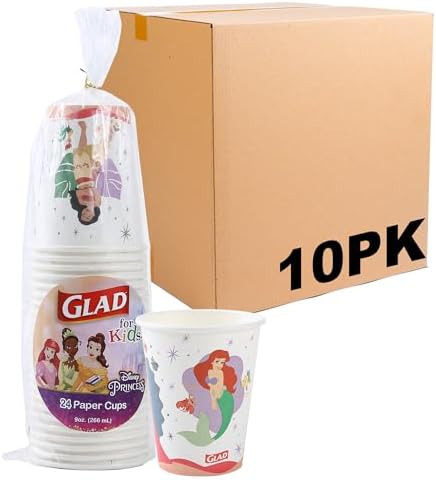 Glad for Kids Disney Princess Paper Cups, 9 Oz by GladTrashFoodStorage