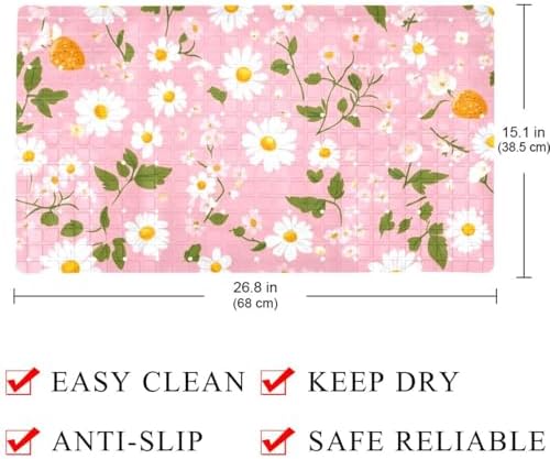 Bath Tub Shower Mat, Washable Bathtub Floor Mats, Suction Cups and Drain Holes - Image 4