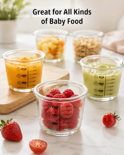 SosekiBaby 4 Pack 7oz Glass Baby Food Storage Containers, Leak-Proof - Image 6