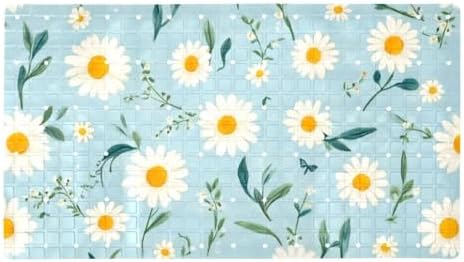 Bathtub Mat Non Slip 26.8x15.1In, Daisy Flower Bath Mat by Anna+Cowper