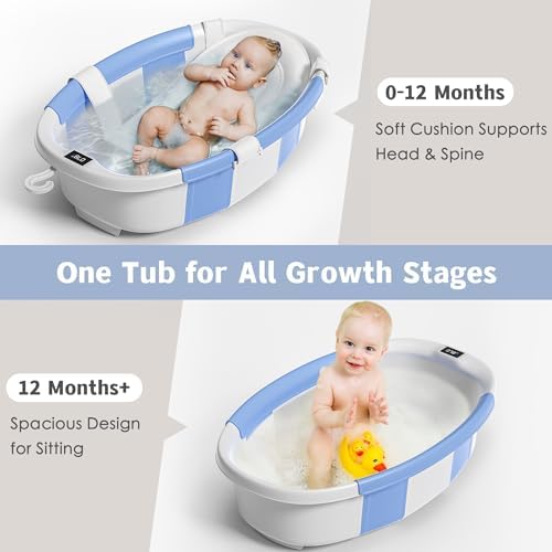 Collapsible Baby Bathtub for Newborn to Toddler 0-36 Months, Spacious Foldable - Image 2