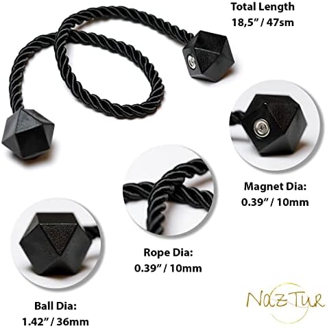 NazTur Magnetic Curtain Tiebacks, Curtain Ties, No-Drill Holdbacks - Image 4