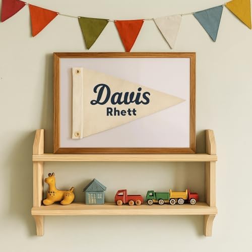 Custom Baby Name Pennant Flag Personalized Canvas Banner Nursery Room Decor - Image 2