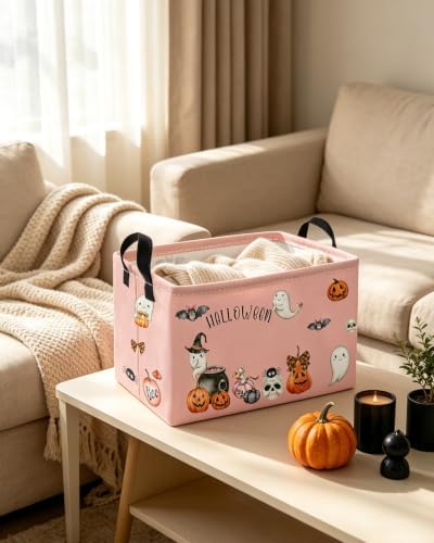 Essme Rectangular Halloween Baskets, Ghost Storage Box, Cute Basket - Image 5