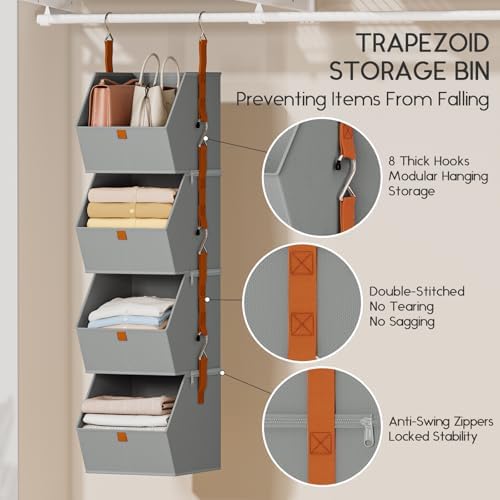 Homsorout Hanging Closet Organizer 4 Tier - Image 2