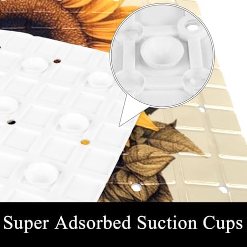 Bath Tub Shower Mat, Washable Bathtub Floor Mats, Suction Cups and Drain Holes - Image 3