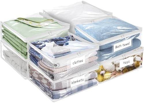 Plastic Storage Bags with Easy-Glide Zipper, Durable Clear Vinyl Zippered by Kikerike