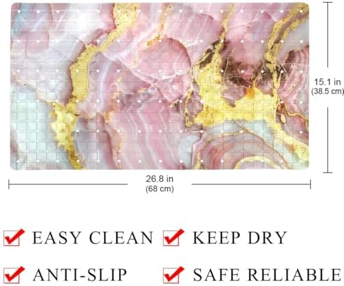 Bathtub Mat Non Slip 26.8x15.1 Inch, Machine Washable Shower Mats - Image 4