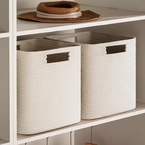 UBBCARE Set of 4 Storage Cubes-13 X 13 X 13 In, Cotton Rope Basket - Image 6