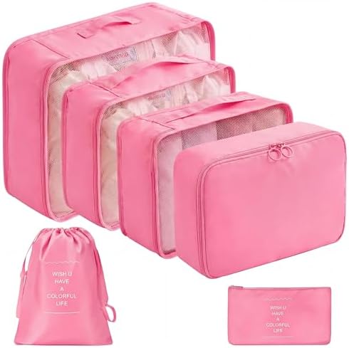 LANSKLBD 6/8 Set Packing Cubes for Suitcases Travel Luggage Packing Organizers by LANSKLBD