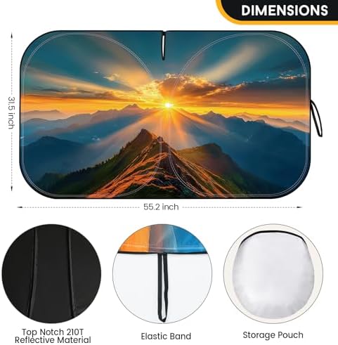 Car Windshield Sun Shade Foldable Reflector Sunshade - Image 3