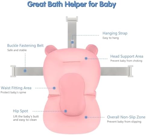 Colorlife Baby Bath Seat Support Net Infant Bathing Seat Support Mat, - Image 2