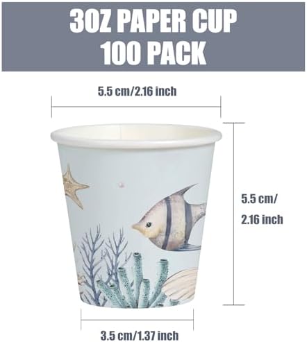 WRAPAHOLIC 3oz Blue Seafish Bathroom Cups - Image 2