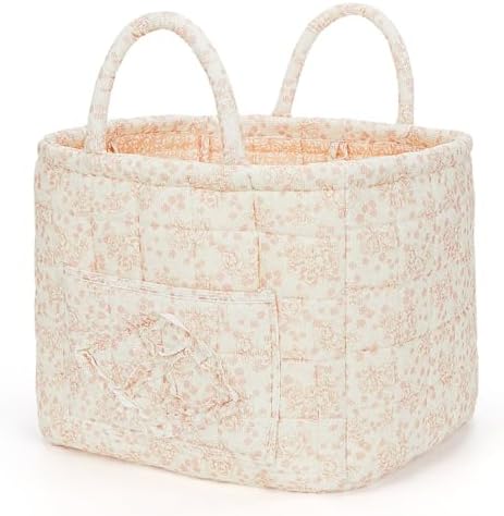 Floral Fabric Storage Basket Car Interior Storage Basket Underwear Sundries by CEUTNIZ
