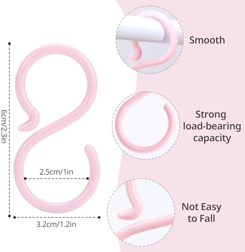 POVETIRE 30 Pack 2.5 Inch Rubber Pink S Hook - Image 3