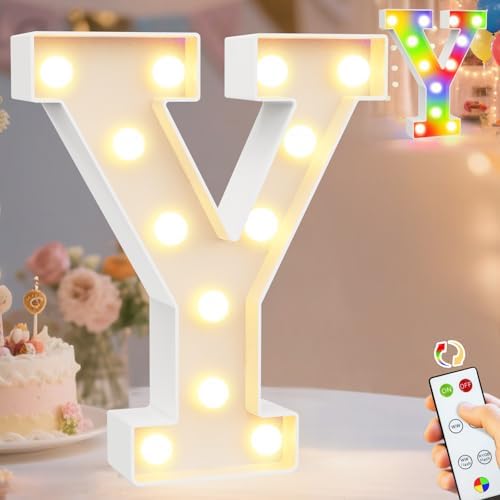 Pooqla LED Light Up Letters, Warm White and Colorful Lighted Marquee Letters by Pooqla