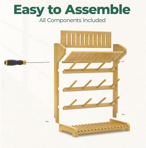 EsLuker.ly Baby Bottle Drying Rack Bamboo Vertical Dryer Holder - Image 6