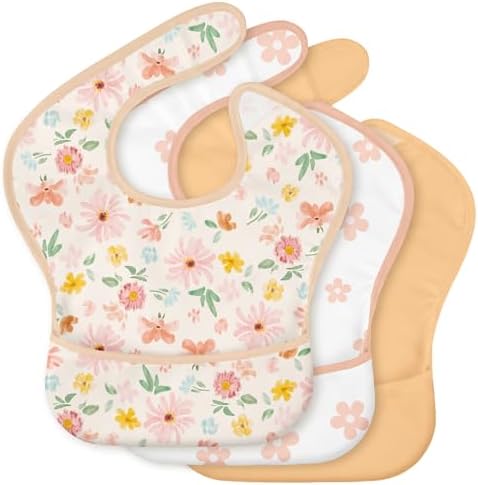 3 Pack Waterproof Baby Bibs for Eating, Mess Proof Feeding Bib by CivaruaKids