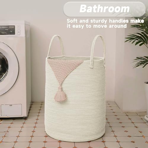 JMvicyroam 60L Cotton Rope Laundry Basket Hamper - Image 5