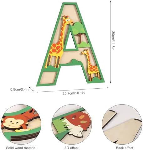 3D Layered Safari Nursery Wooden Letters - Image 3