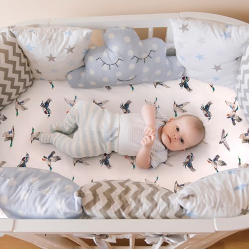 4 Pack Mallard Duck Baby Bassinet Sheets Neutral Unisex Breathable Fitted - Image 6