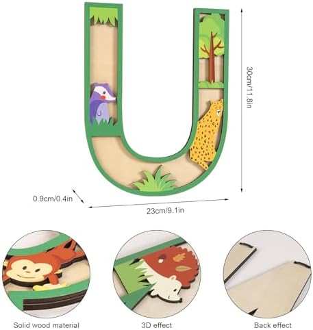 3D Layered Safari Nursery Wooden Letters - Image 3