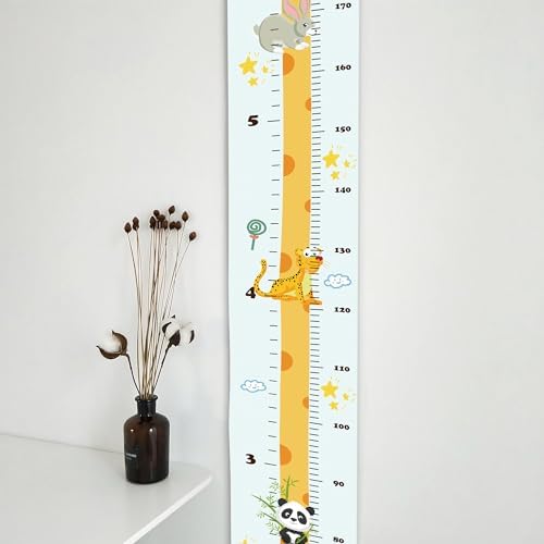 Kids Growth Chart, Wood Frame Fabric Canvas Height Measurement Ruler from Baby - Image 7