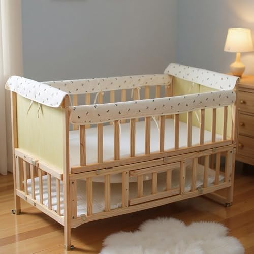 4pcs Rails Protections Cover Thick Cotton Crib Rails Protectors Adjustable - Image 3