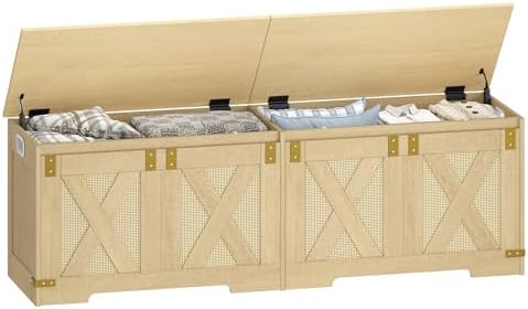 Hzuaneri 59" Boho Storage Chest and Bench | 70 Gal | 330lb Seat by Hzuaneri