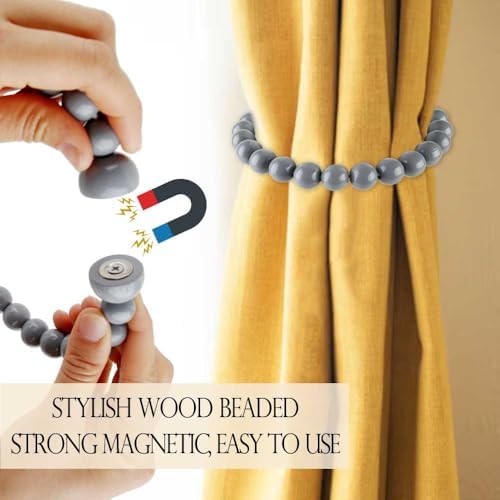 Boho Curtain Tiebacks Magnetic Beaded 4 Pack - Image 2