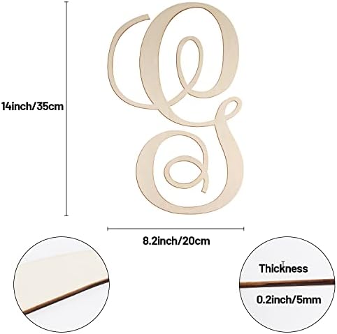 Cursive Wooden Letters G for Wall Decor Large Wood Monogram Letters 14 Inch - Image 2