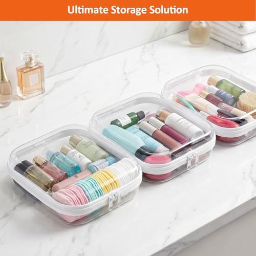 3 PCS Clear Hard Shell Zipper Case, Hard Plastic Zipper Pouches, Diaper Bag - Image 7