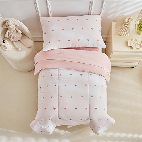 JHXHMX 4 Pieces Toddler Bedding Set, Soft Crib Bed Sheets Set Includes Quilted - Image 3