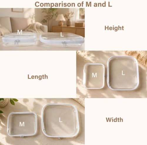3-Pack Medium Clear Hard Shell Zipper Pouches, Hard Case Pouches - Image 3