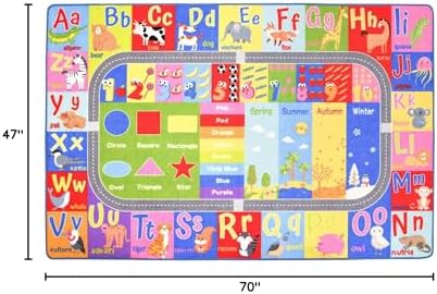 HOMORE Kids Educational Rug, 4x6 Kids Collection Area Rug - Image 2