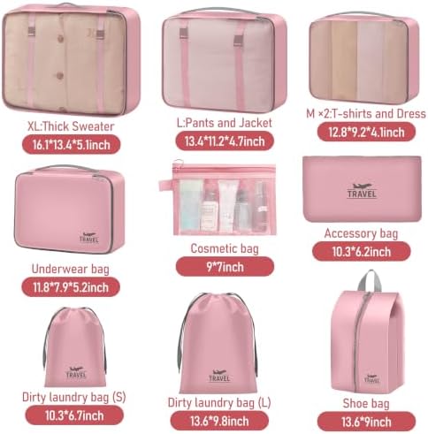 Packing Cubes for Travel 10 Set Luggage Organizer Bags - Image 2