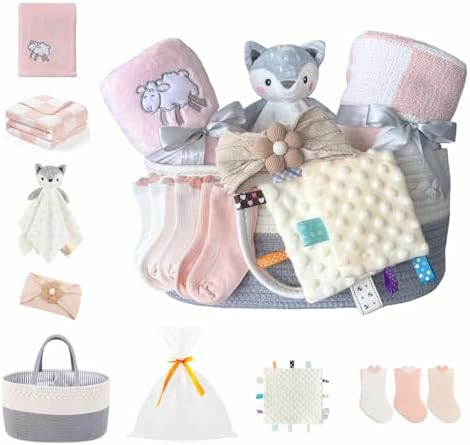 CREVENT Set for Girls -Diaper Caddy Organizer Basket by CREVENT