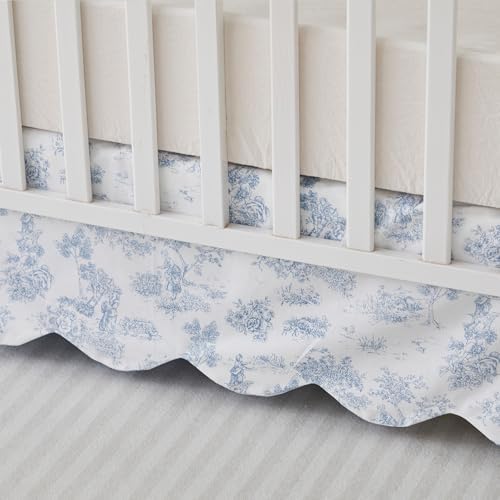 Brandream French Country Toile Crib Skirt, Baby Girl Gender Neutral Crib Skirt - Image 5