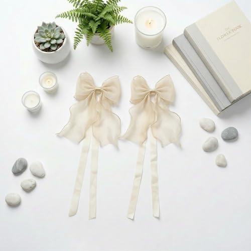 2 Pack French Lace Bow Curtain Tiebacks - Image 2