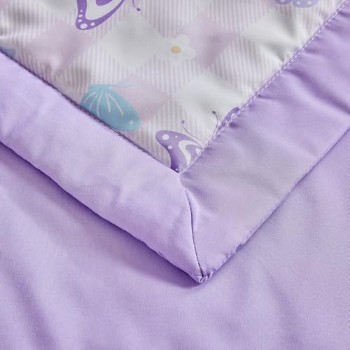 Patchwork Crib Bedding Set Butterfly Plaid Floral Design 3 Pieces Baby Girl - Image 7