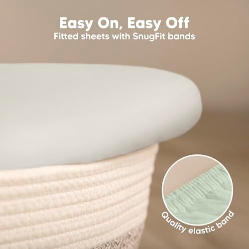2-Pack Baby Bassinet Sheets Girl, 33x17 Bedside Sheets - Image 5