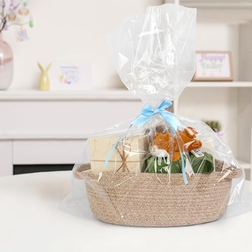 MEGASKET Brown Variegated Small Woven Basket, 13” x 9” x 5” Baskets - Image 3
