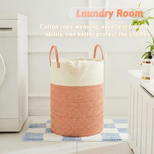 Laundry Basket, Woven Cotton Rope Laundry Hamper, 100L - Image 5