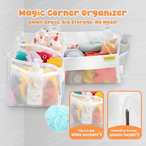 3 Compartments Bath Toy Storage Corner Bath Toy Holder - Image 4