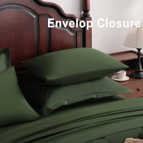 NTBAY King Microfiber Bed in a Bag, Comforter Set 7 Piece, Olive Green - Image 5
