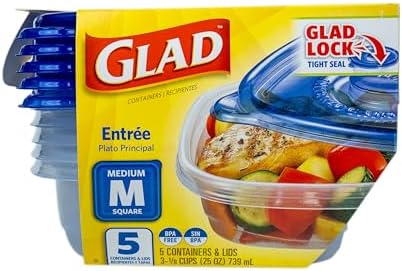 Glad GladWare Entree Food Storage Containers, Medium Square, 25 Oz - Image 2